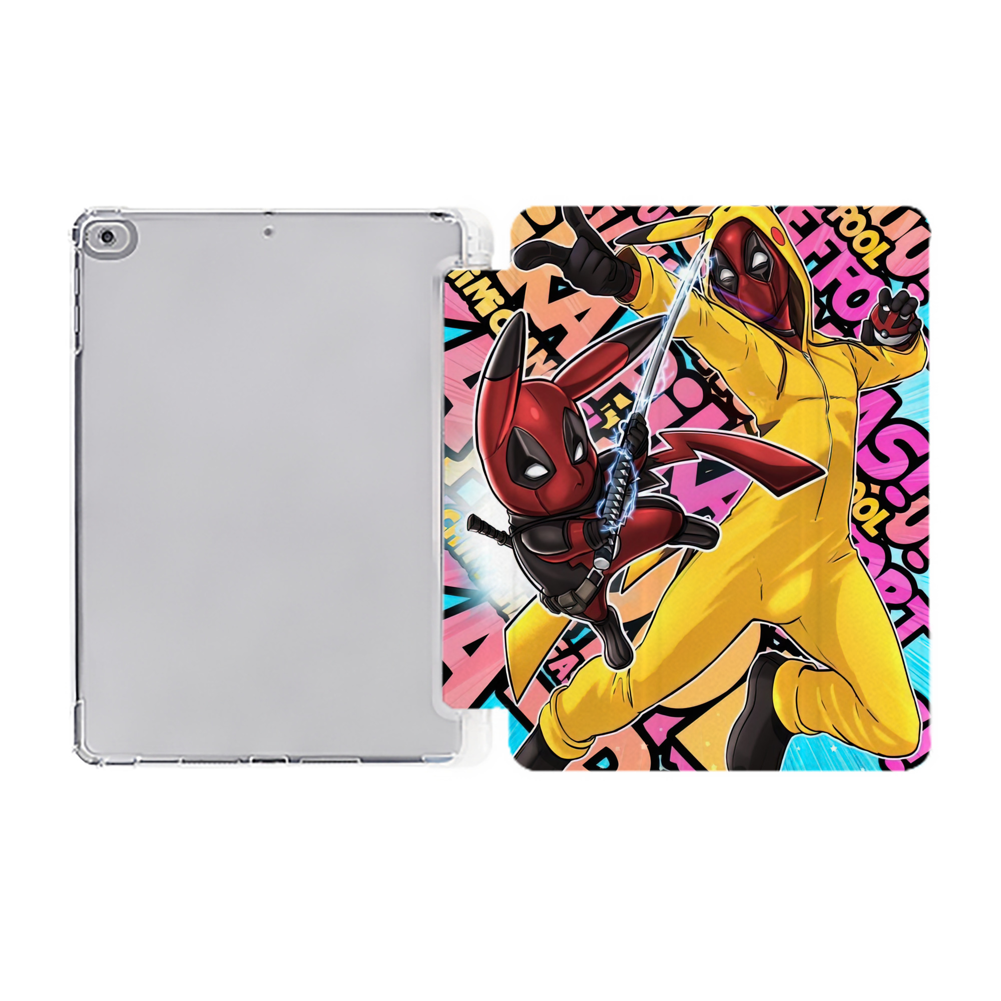 （画像用） Deadpool デッドプール IPad ケース ペン収納付き 三つ折りスタンド PUレザー×シリコン 対応機種9.5/10.5/10.9インチ